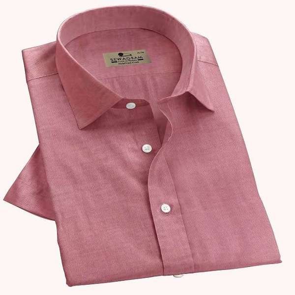 60s DT Muslin Khadi Maroon formal shirt-818