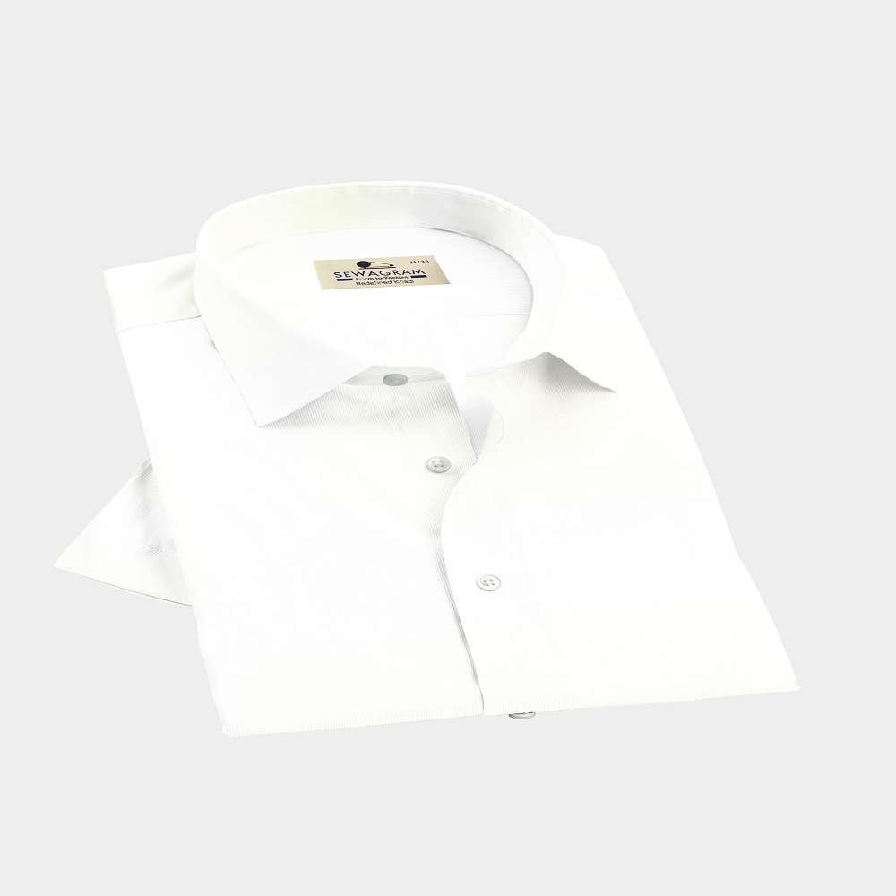80/90 DT Muslin Khadi White Formal Shirt-WH/80/90/DT