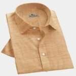 40s ST Pure Khadi Mushroom Brown Formal Shirt-809